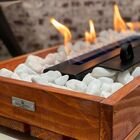 Lareira Ecológica Portátil Com Pedras Brancas | Fuji